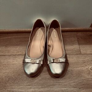 Cole Haan Gold Ballet Flats with Ornamental Charm